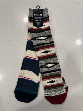 Stance Casual 2-Pack Crew Socks in Navy, Cream, Red, Gray